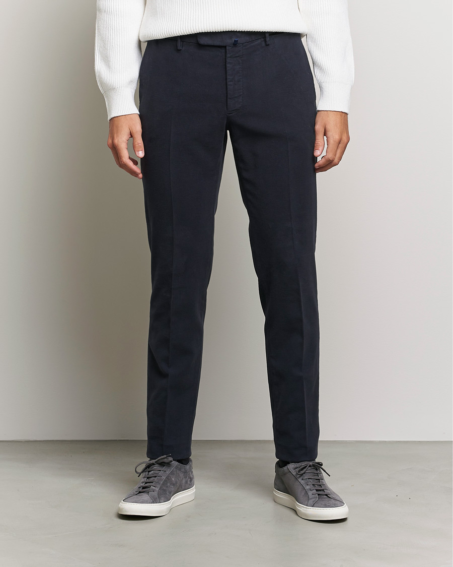 Mies | Irtohousut | Incotex | Slim Fit Luxury Moleskine Trousers Navy