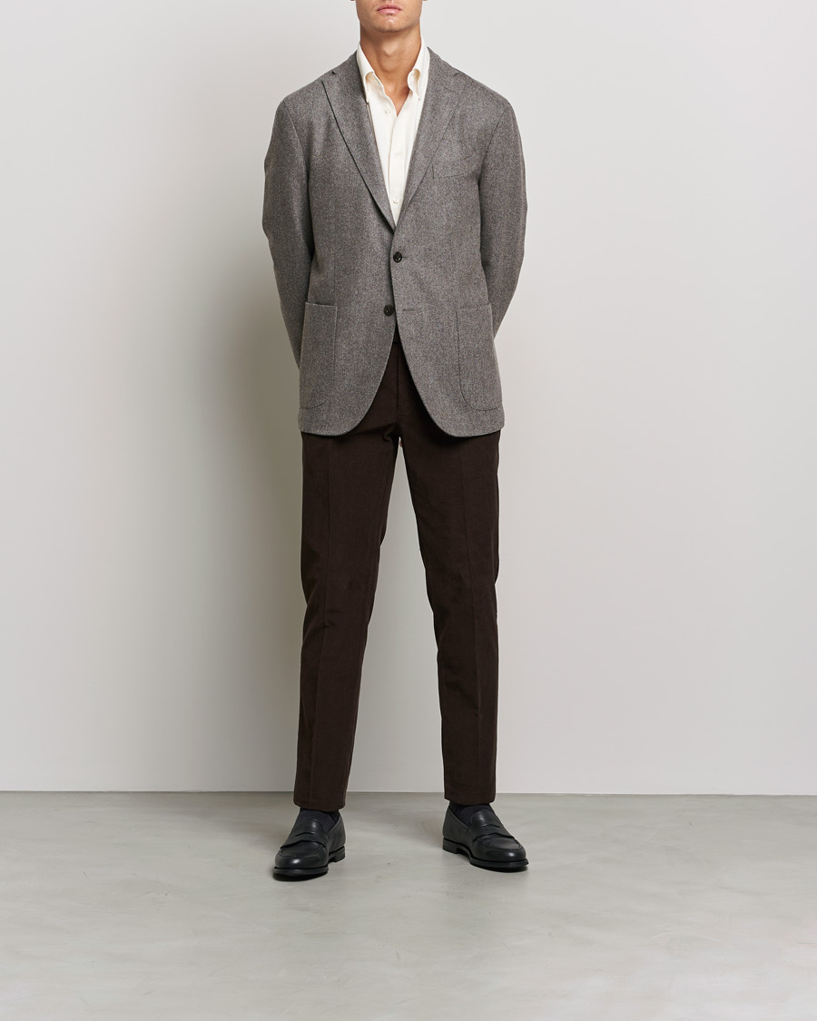 Mies | Housut | Incotex | Slim Fit Soft Corduroy Trousers Dark Brown