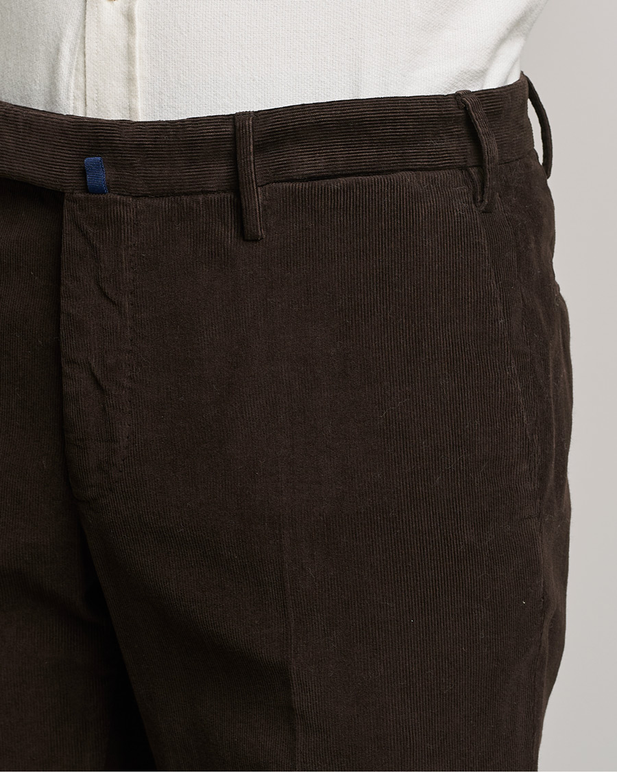 Mies | Housut | Incotex | Slim Fit Soft Corduroy Trousers Dark Brown
