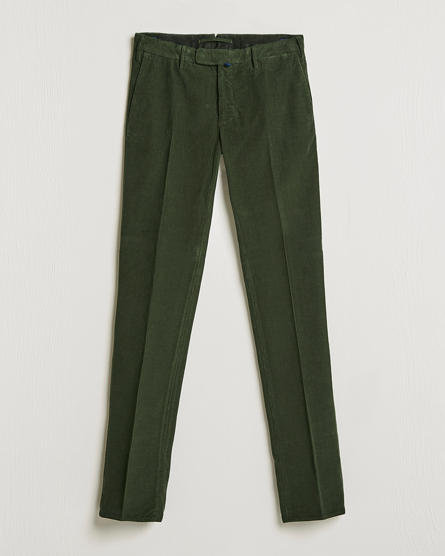 Mies | Housut | Incotex | Slim Fit Soft Corduroy Trousers Forest Green