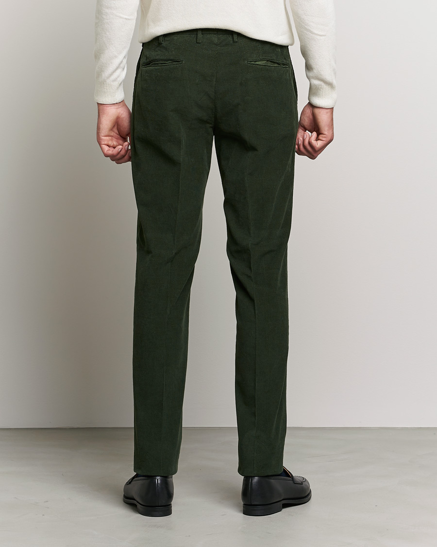 Mies | Housut | Incotex | Slim Fit Soft Corduroy Trousers Forest Green