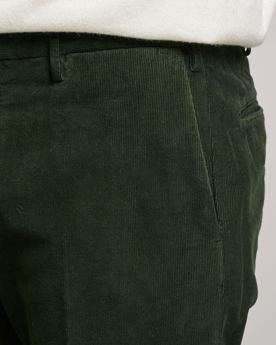 Mies | Housut | Incotex | Slim Fit Soft Corduroy Trousers Forest Green