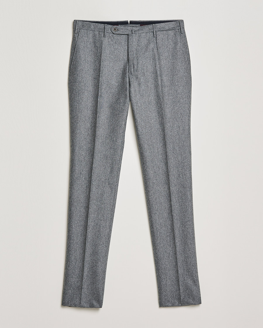 Mies | Housut | Incotex | Slim Fit Carded Flannel Trousers Grey Melange
