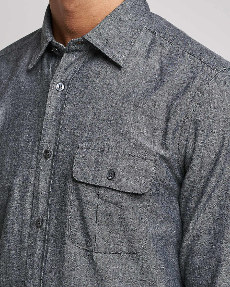 Mies | Kauluspaidat | Slowear | Chambray Work Shirt Grey