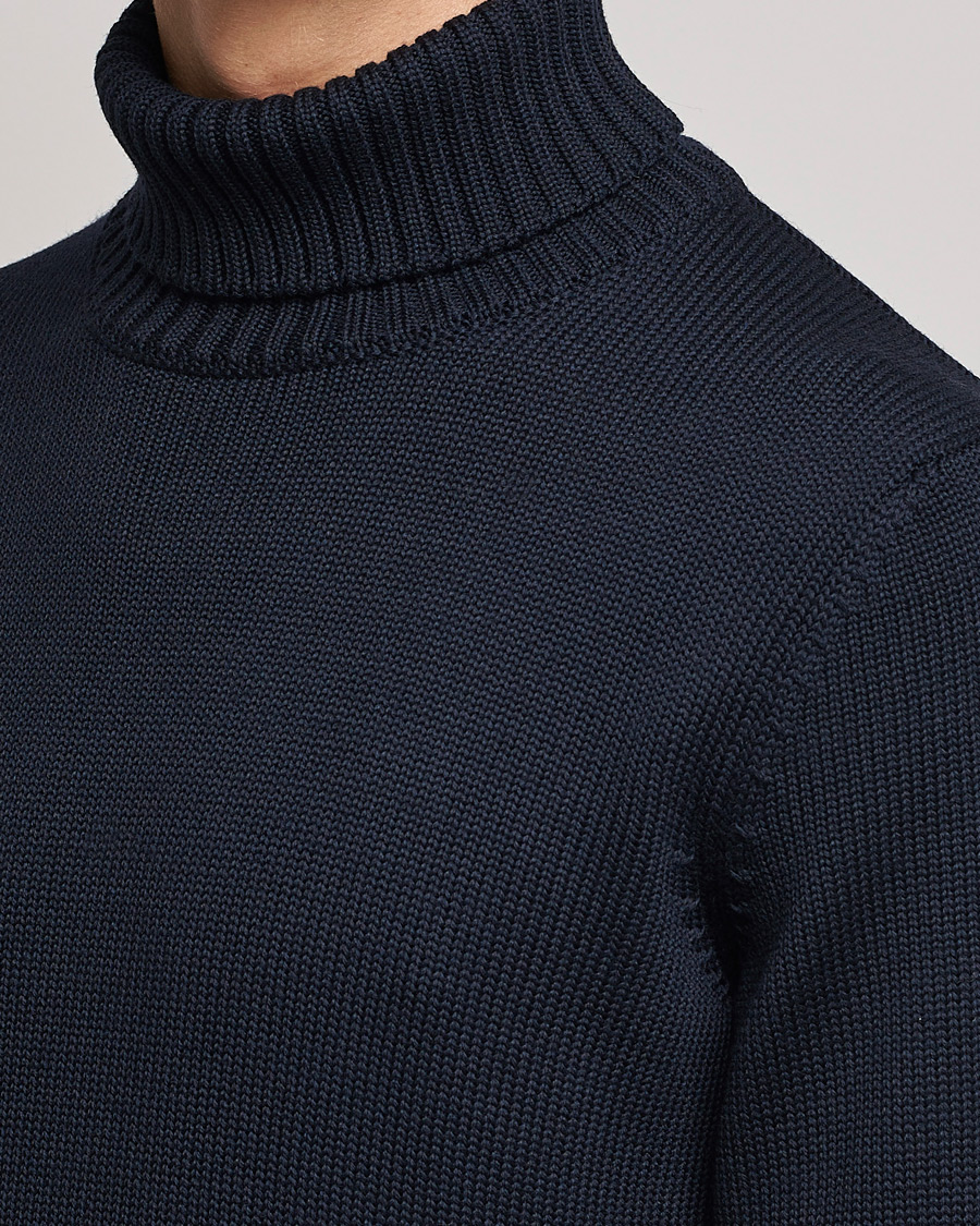 Mies | Puserot | Zanone | Virgin Merino Wool Rollneck Navy