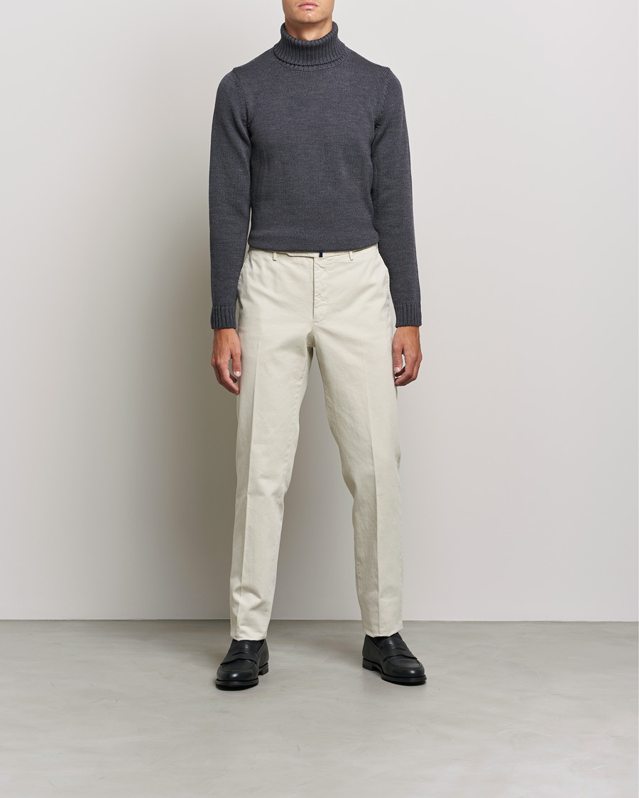 Mies | Puserot | Zanone | Virgin Merino Wool Rollneck Grey Melange