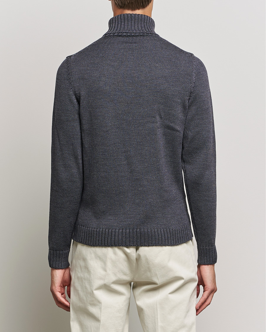 Mies | Puserot | Zanone | Virgin Merino Wool Rollneck Grey Melange