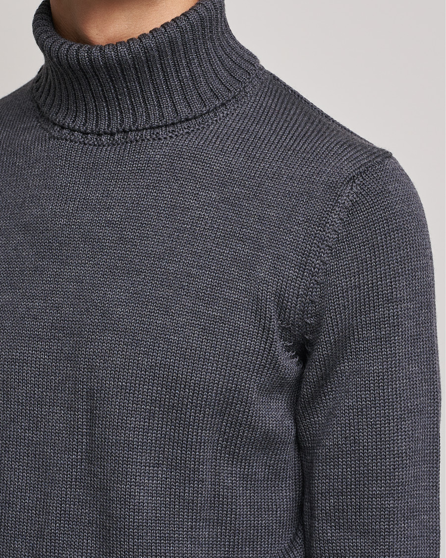 Mies | Puserot | Zanone | Virgin Merino Wool Rollneck Grey Melange