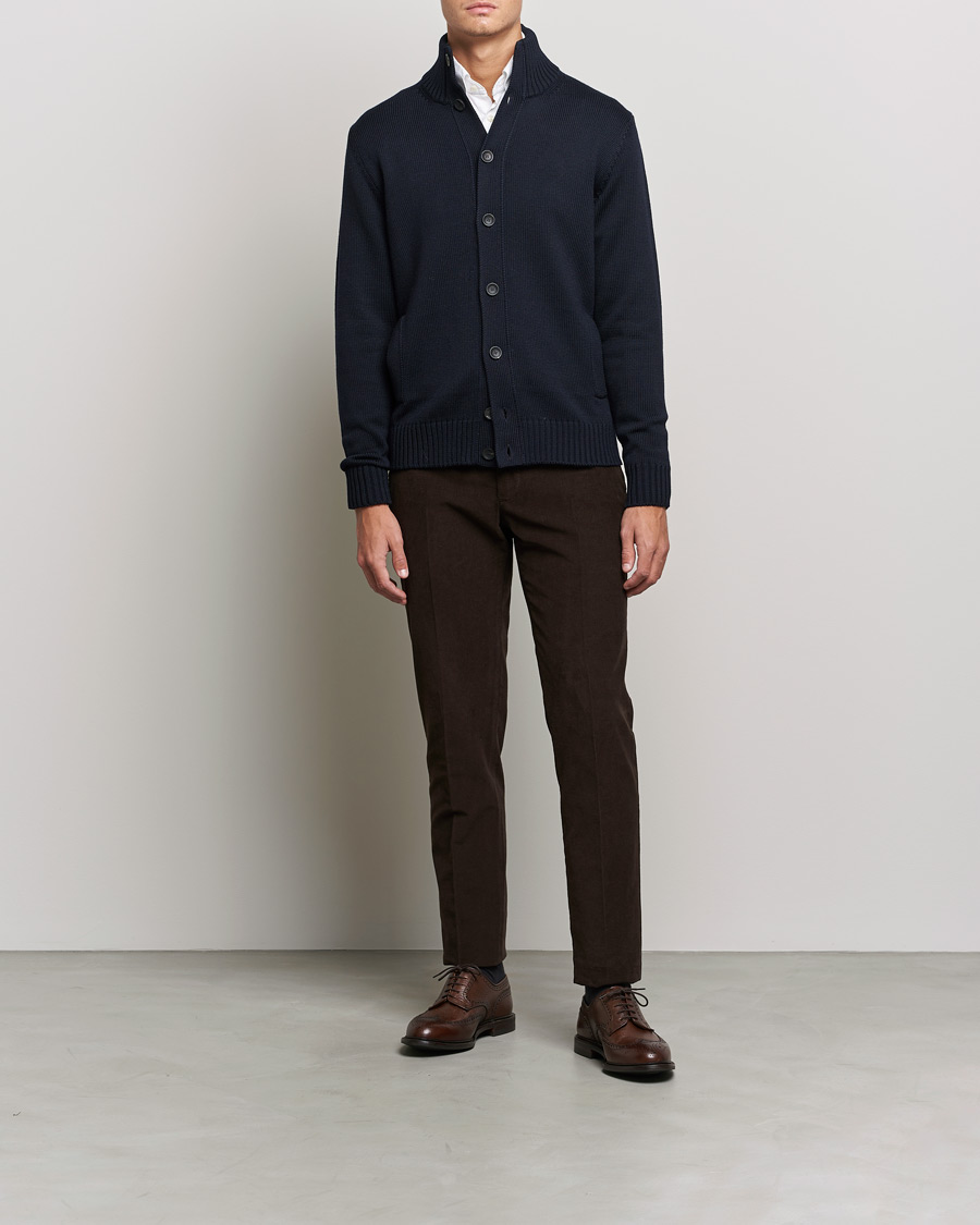 Mies | Puserot | Zanone | Virgin Merino Wool Chioto Cardigan Navy