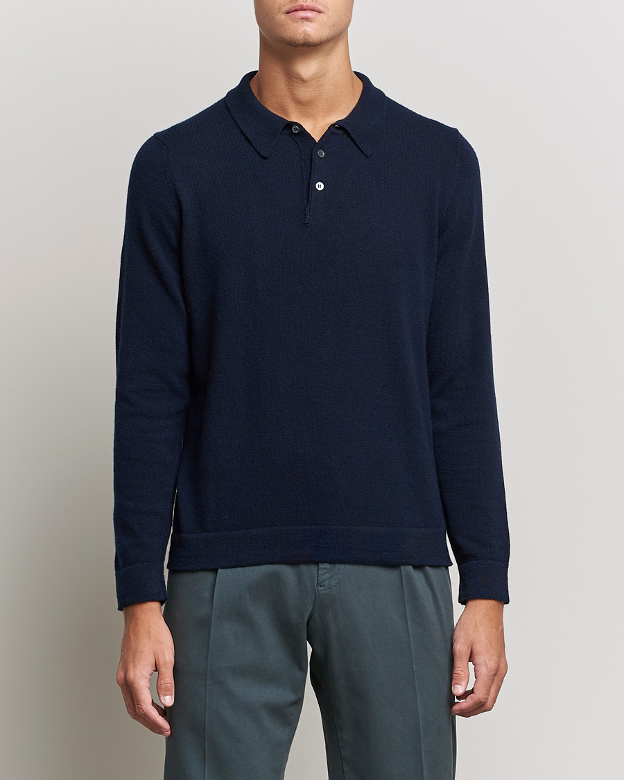 Mies |  | Zanone | Knitted Cashmere Blend Polo Navy