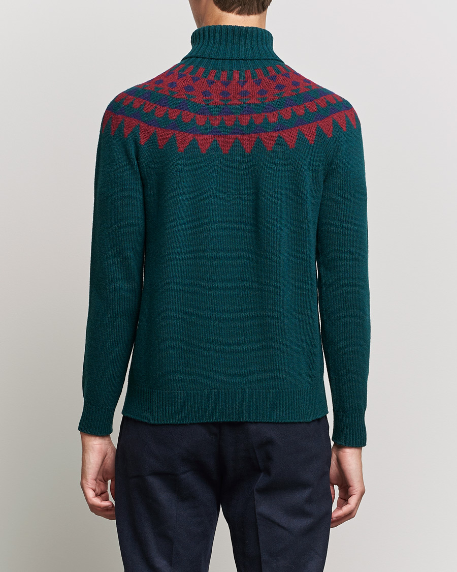 Mies | Puserot | Zanone | Fairisle Jacquard Rollneck Green