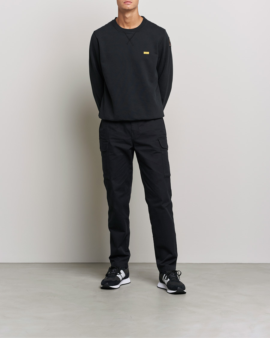 Mies | Puserot | Parajumpers | Basic Cotton Fleece Sweatshirt Black