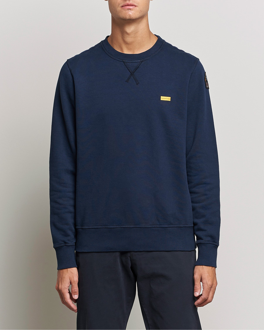 Mies | Parajumpers | Parajumpers | Basic Cotton Fleece Sweatshirt Navy