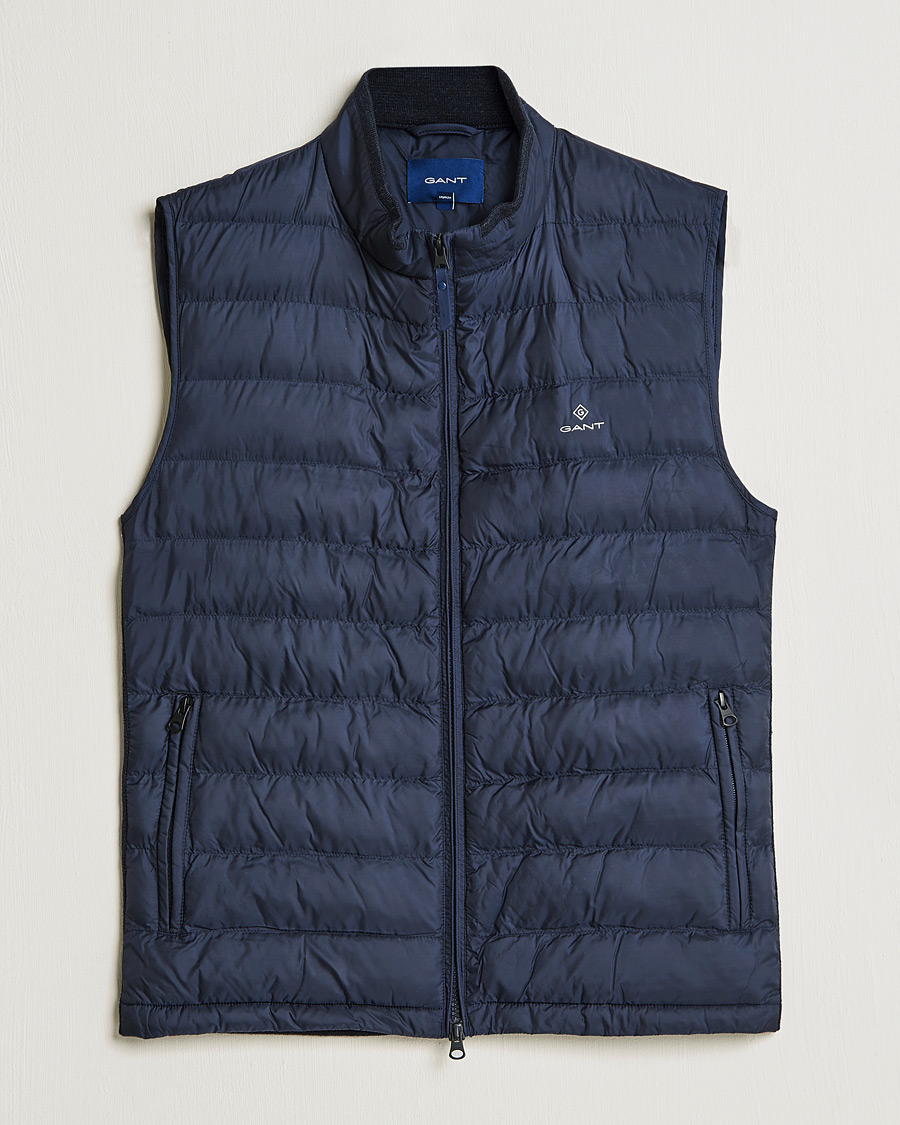 Mies | Takit | GANT | Mixed Media Light Padded Gilet Evening Blue
