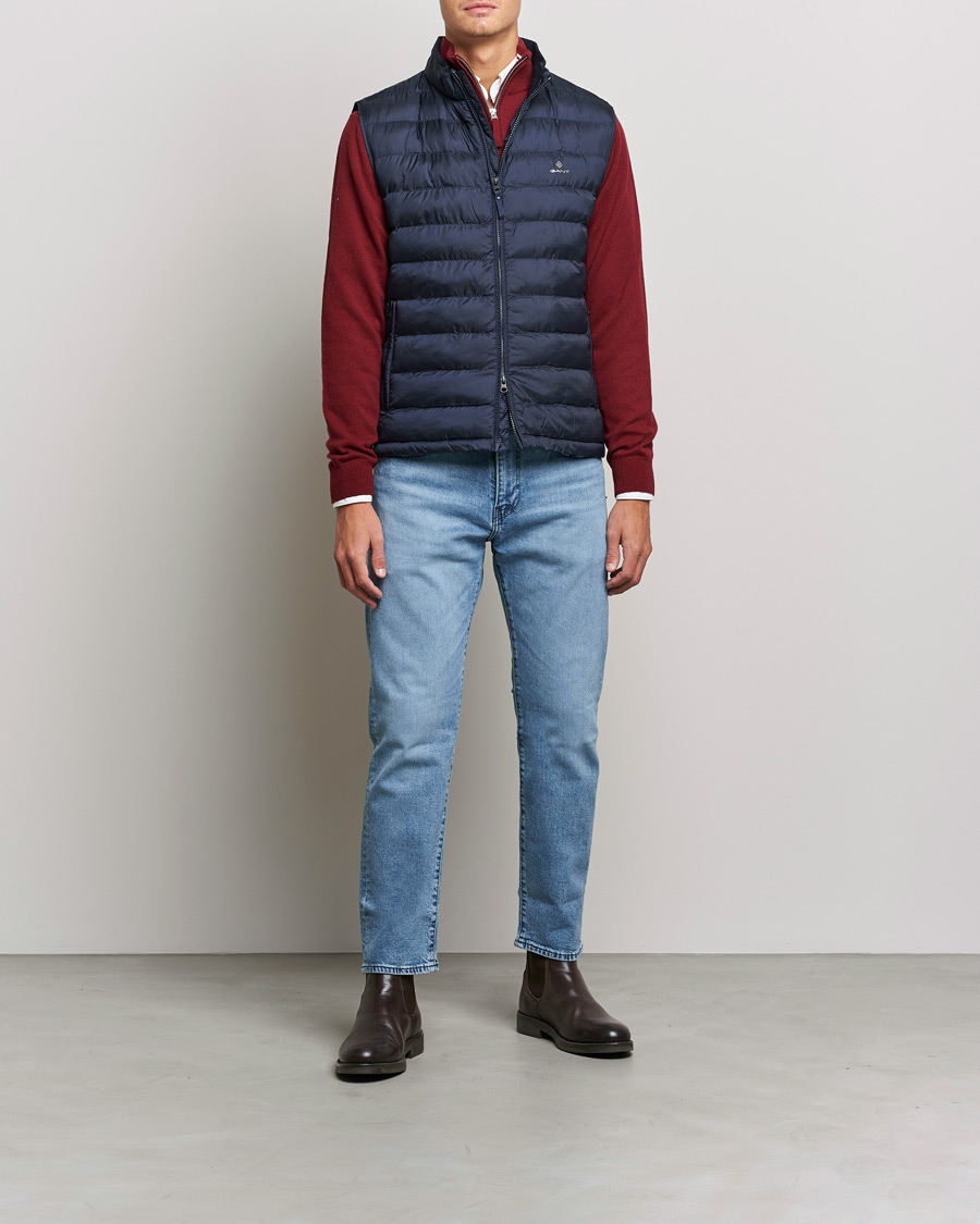 Mies | Takit | GANT | Mixed Media Light Padded Gilet Evening Blue