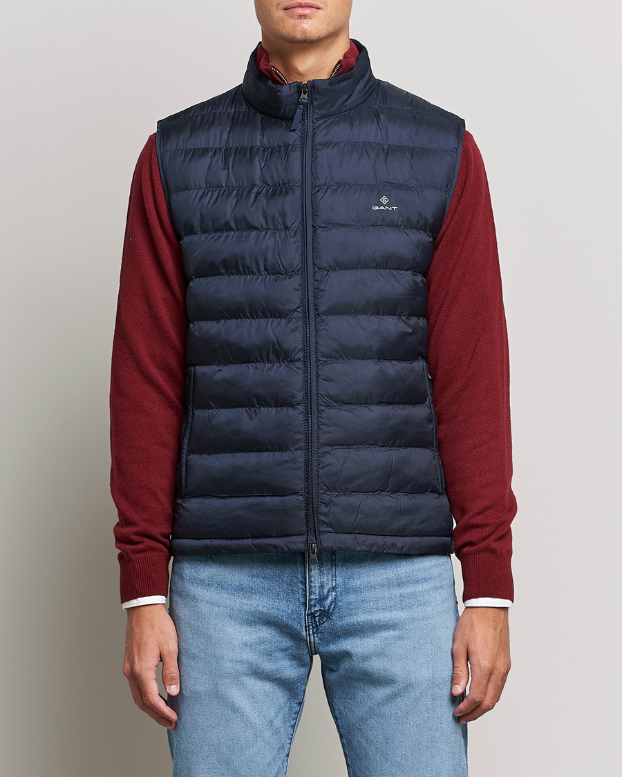 Mies | Takit | GANT | Mixed Media Light Padded Gilet Evening Blue