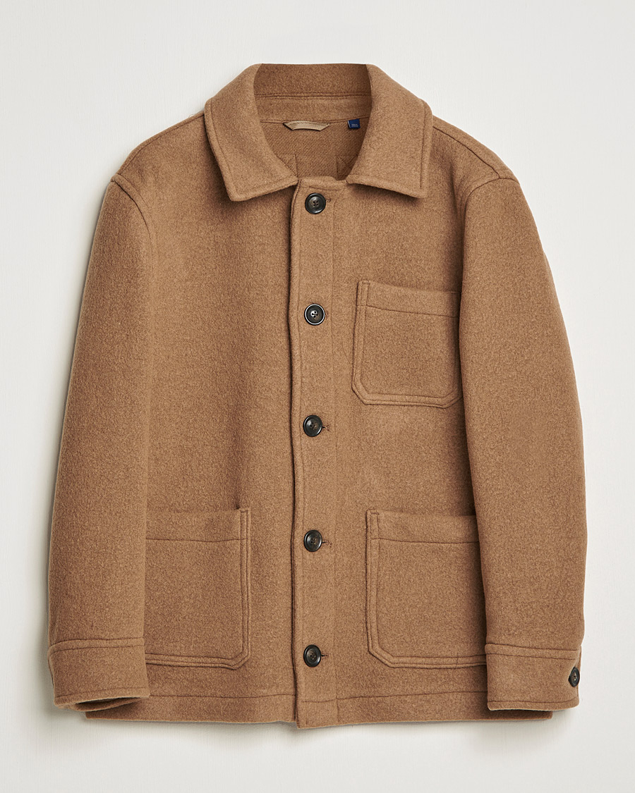 Mies | Takit | GANT | Short Wool Patch Pocket Jacket Warm Khaki