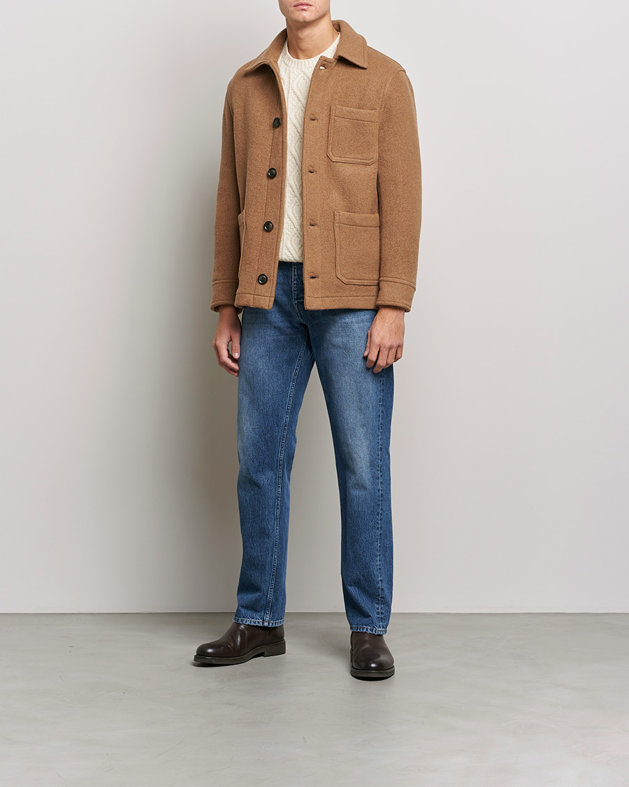 Mies | Takit | GANT | Short Wool Patch Pocket Jacket Warm Khaki