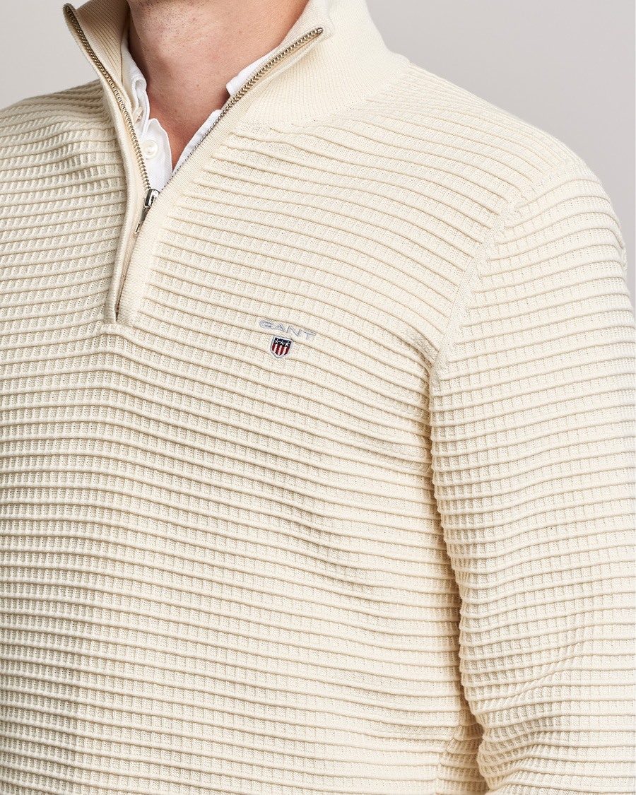 Mies | Puserot | GANT | Cotton Texture Half Zip Cream