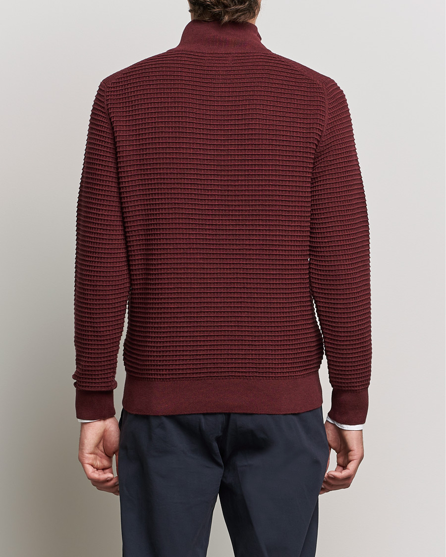 Mies | Puserot | GANT | Cotton Texture Half Zip Dark Burgundy Melange