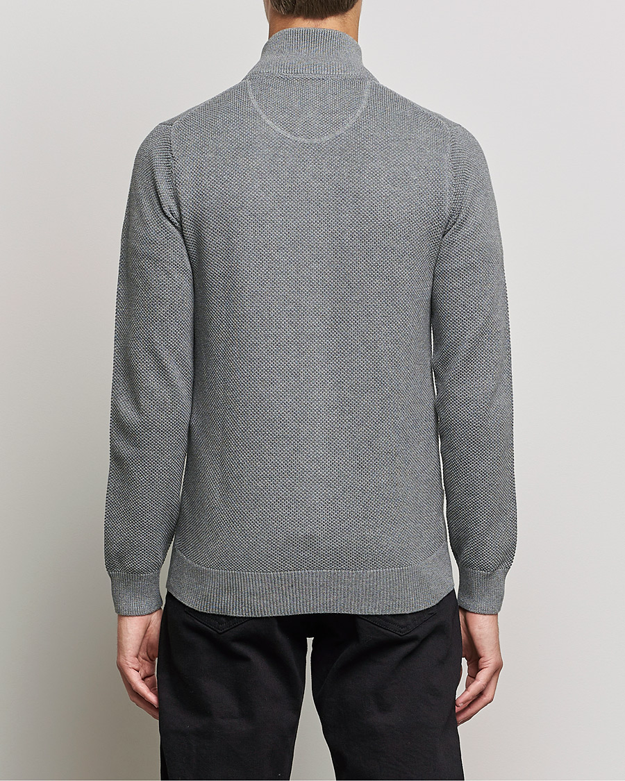 Mies | Puserot | GANT | Cotton Pique Full Zip Dark Grey Melange