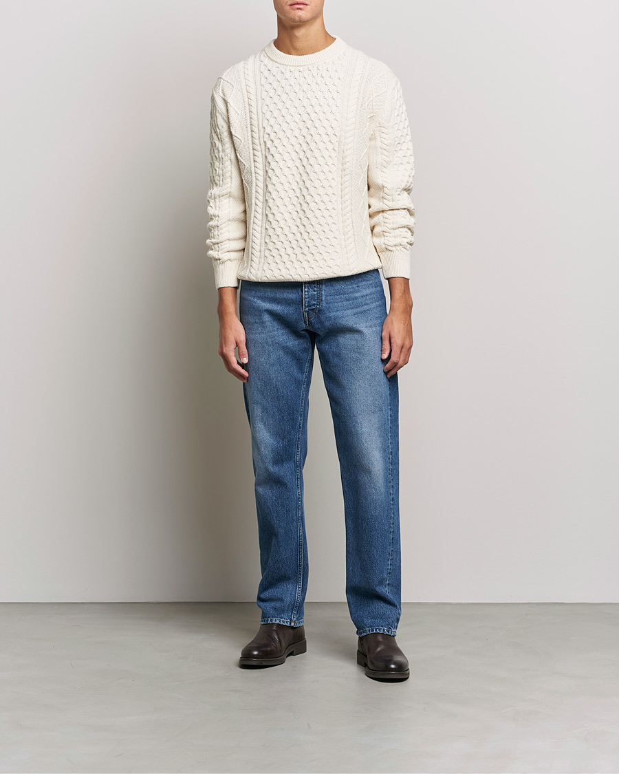 Mies | Preppy Authentic | GANT | Aran Structured Knitted Sweater Cream