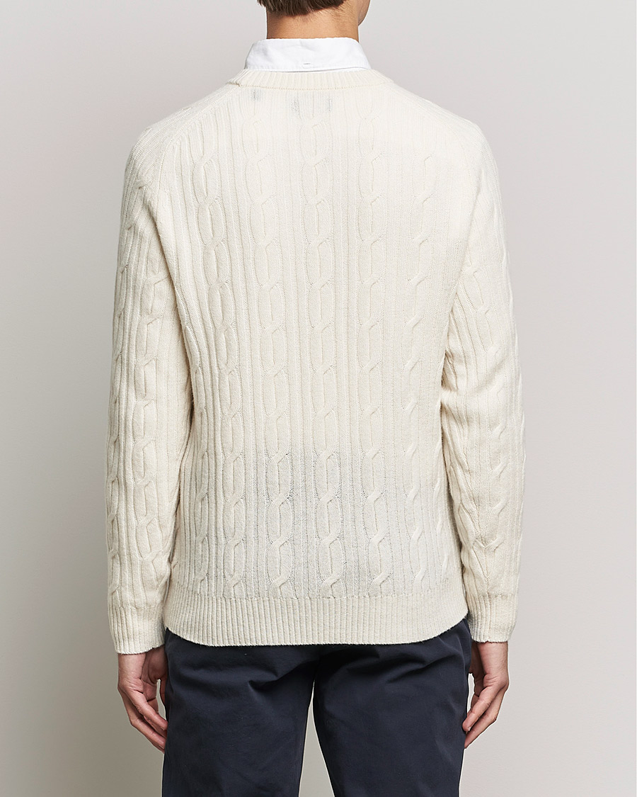 Mies | Puserot | GANT | Lambswool Cable Crew Neck Pullover Cream