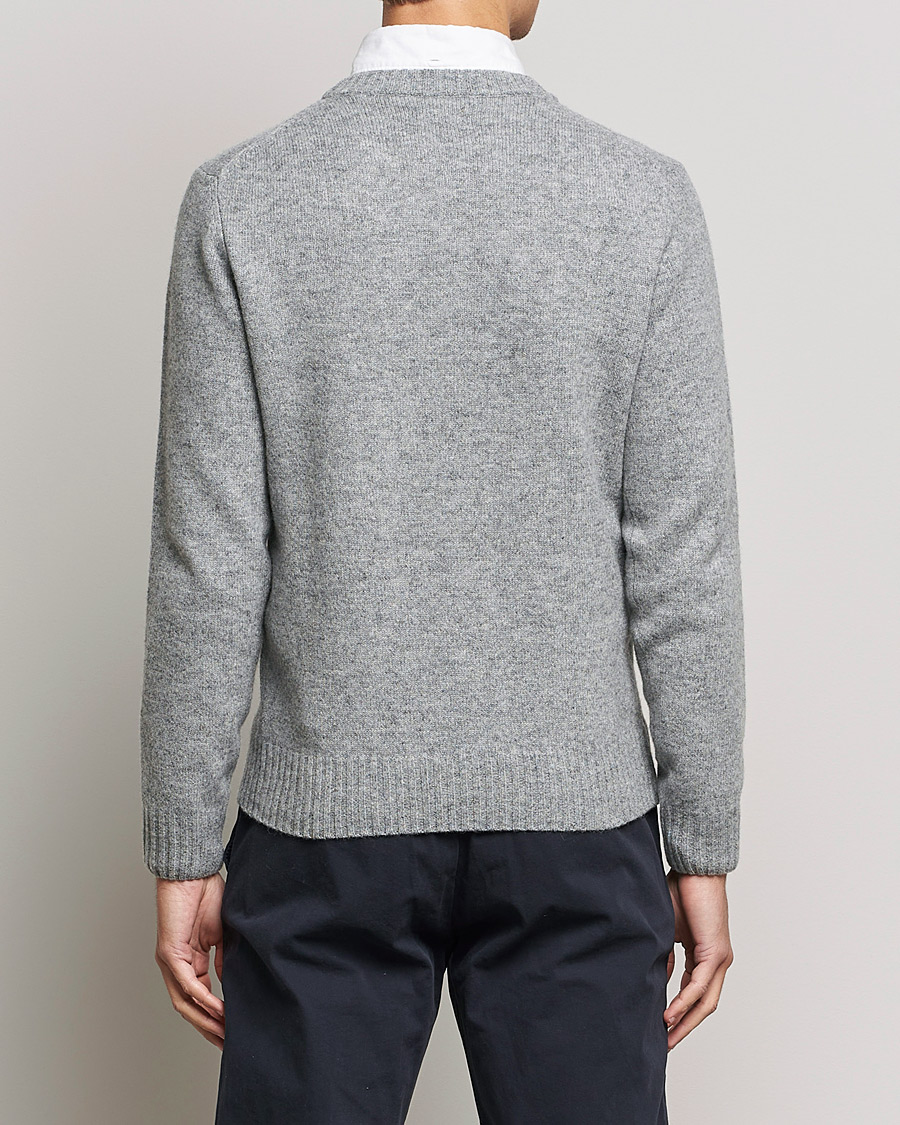 Mies | Puserot | GANT | Brushed Wool Crew Neck Sweater Grey Melange