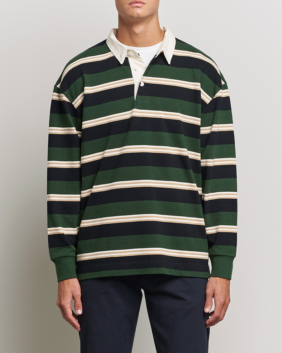 Mies | Puserot | GANT | Archive Striped Heavy Rugger Storm Green