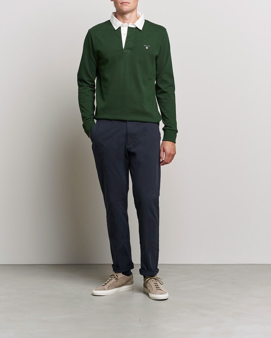 Mies | Rugby-paidat | GANT | Original Solid Heavy Rugger Storm Green