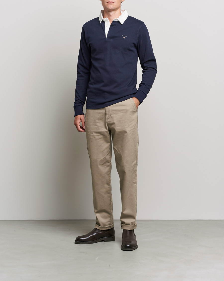 Mies | Rugby-paidat | GANT | Original Solid Heavy Rugger Evening Blue
