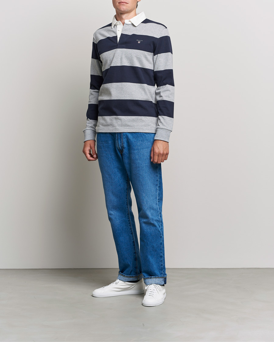 Mies | Puserot | GANT | Barstriped Heavy Rugger Grey Melange