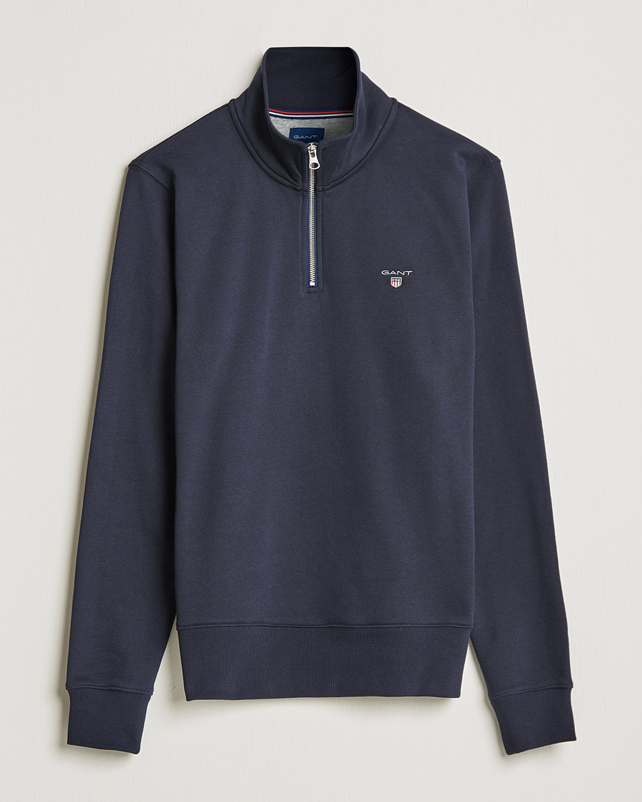Mies | Puserot | GANT | Original Half Zip Sweater Evening Blue