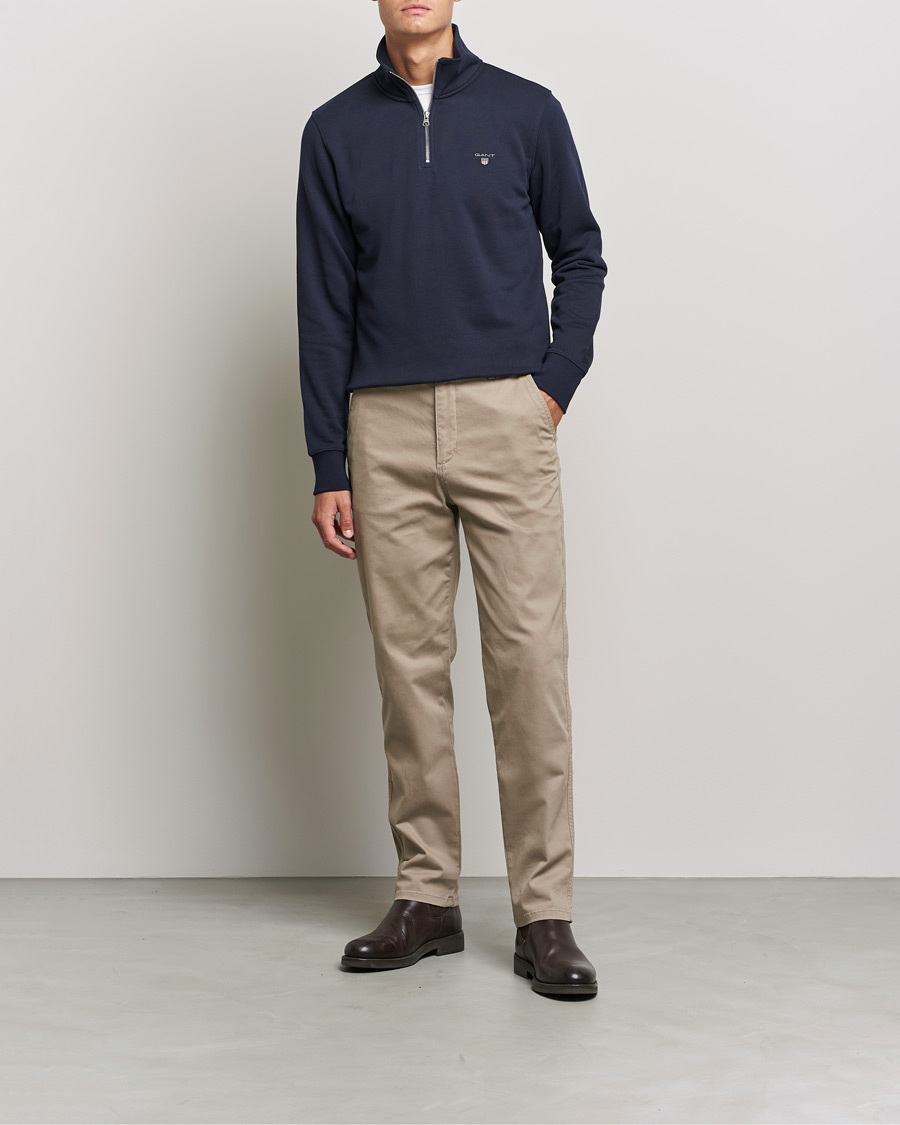 Mies | Puserot | GANT | Original Half Zip Sweater Evening Blue
