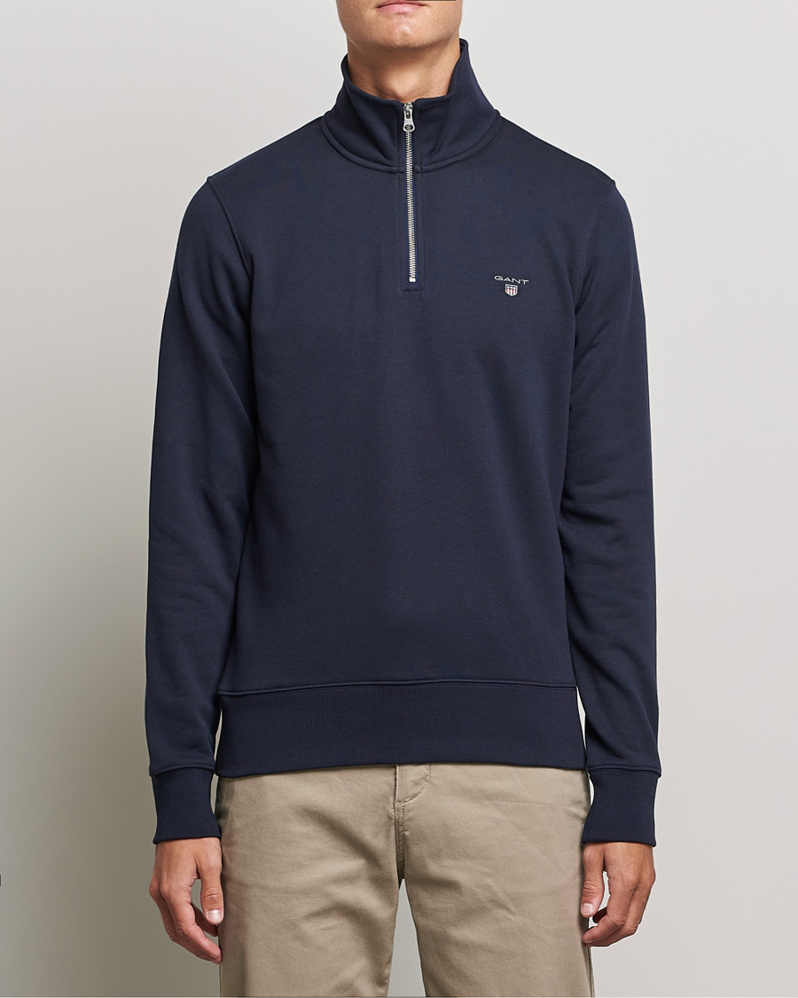 Mies | Puserot | GANT | Original Half Zip Sweater Evening Blue