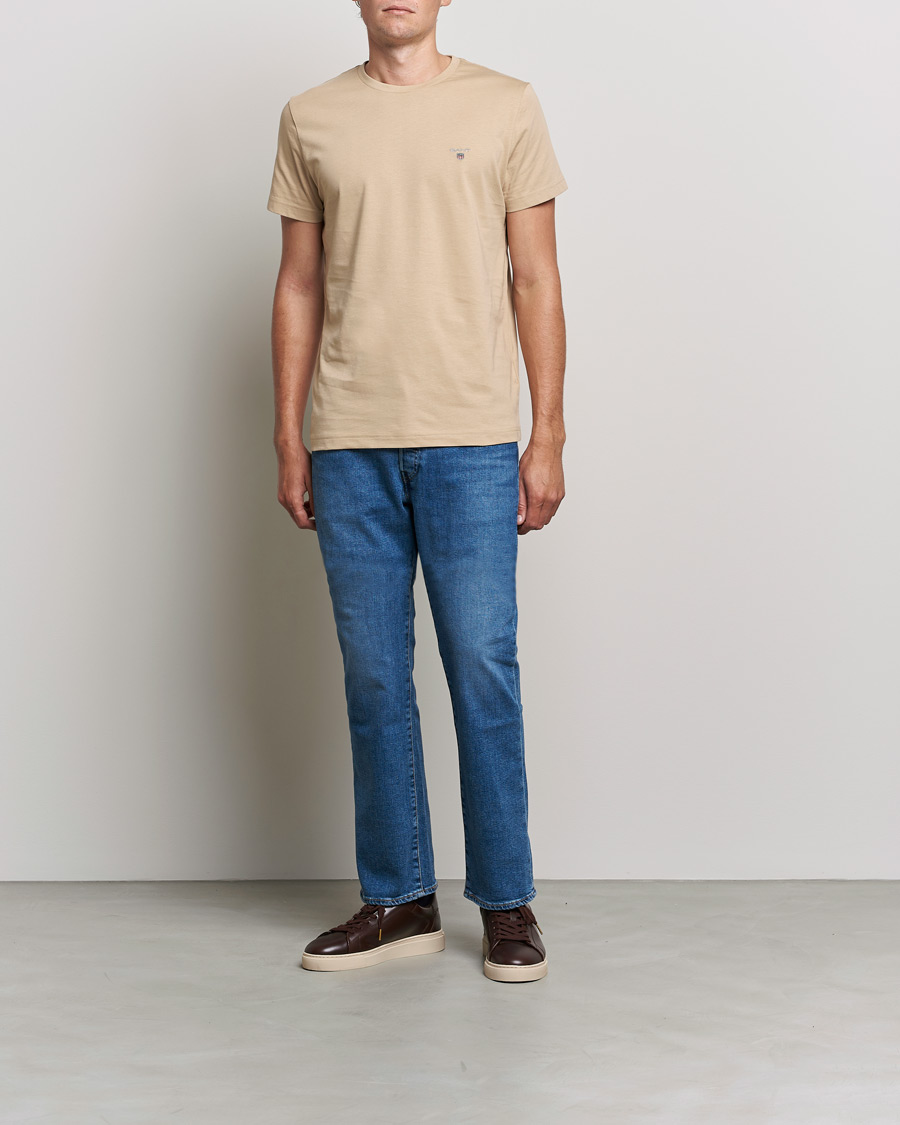 Mies | T-paidat | GANT | The Original T-shirt Hazelwood Beige