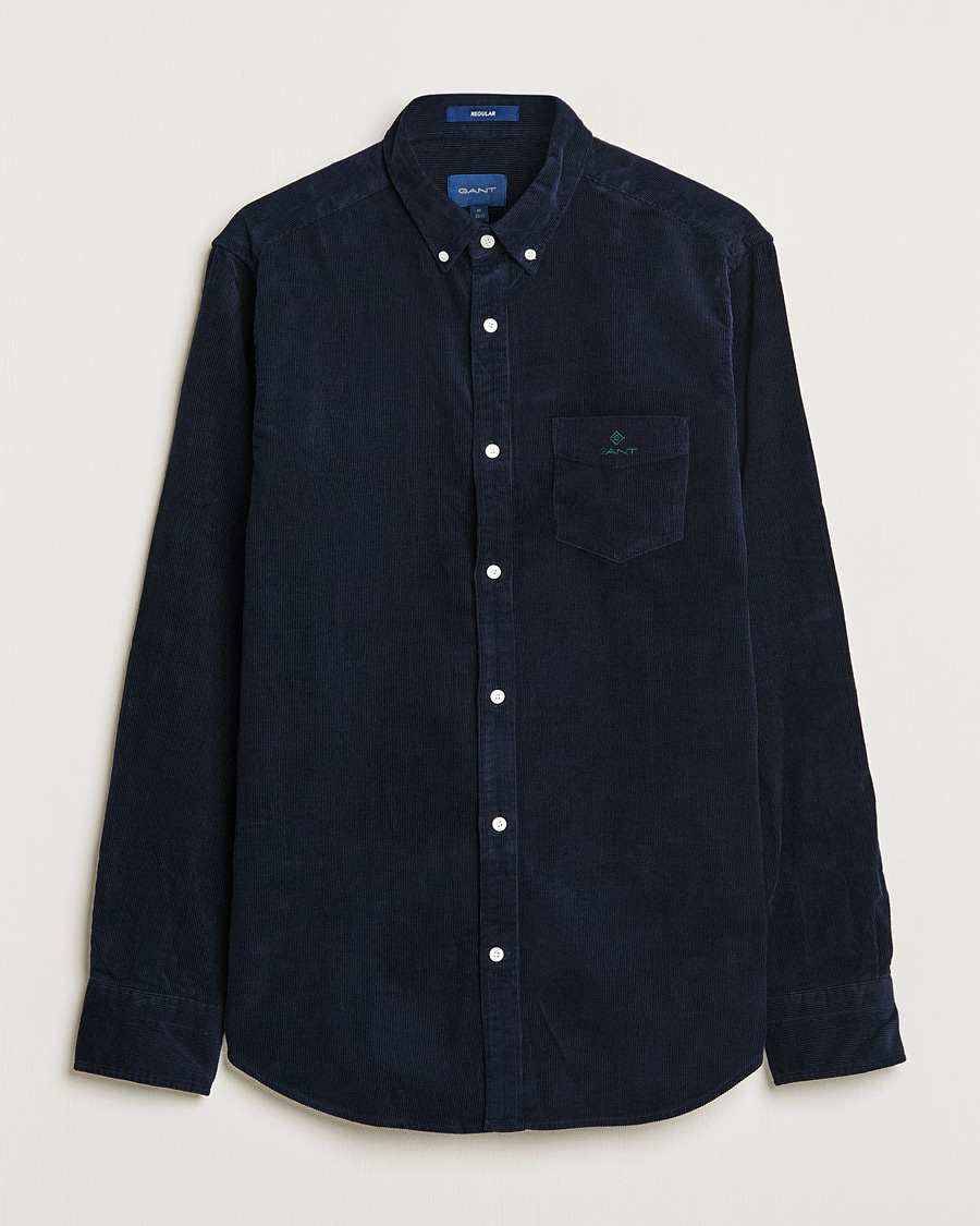 Mies | Kauluspaidat | GANT | Regular Fit Corduroy Shirt Evening Blue