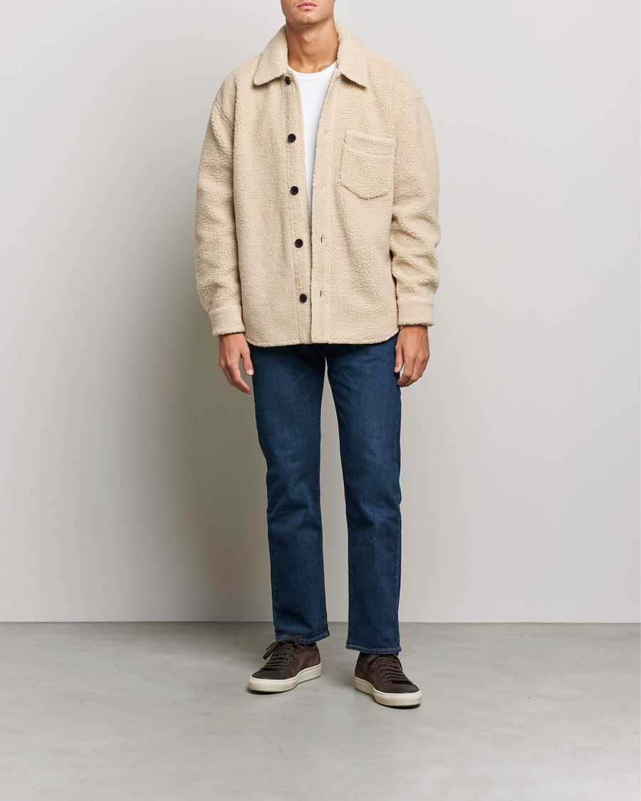 Mies | Kauluspaidat | GANT | Sherpa Fleece Overshirt Putty