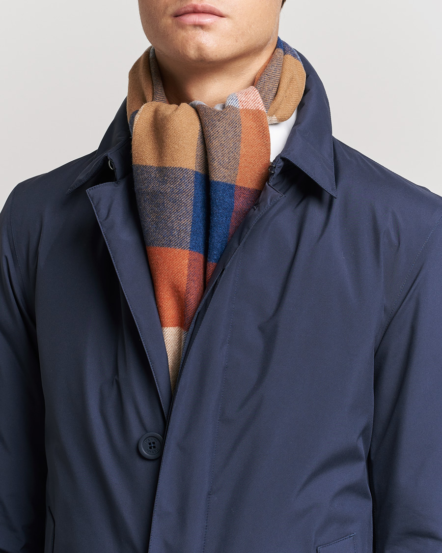 Mies | Preppy Authentic | GANT | Wool Multi Check Scarf Golden Orange