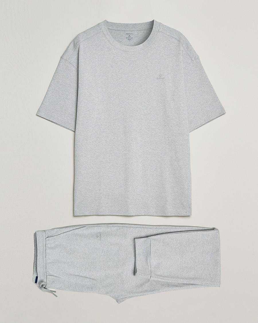 Miehet |  | GANT | Premium Loungewear Set Light Grey Melange