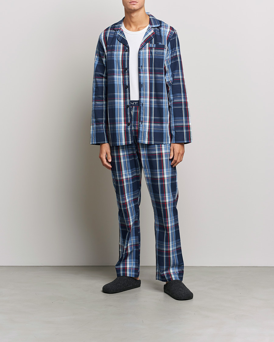 Mies | Yöpuvut | GANT | Checked Pyjamas Set Classic Blue