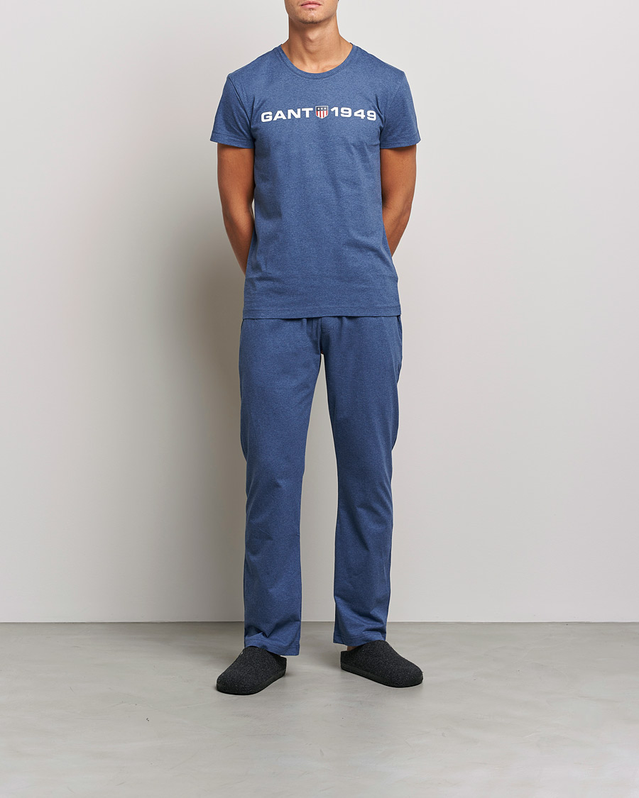Mies | Yöpuvun housut | GANT | Retro Shield Pyjama Pants Marine Melange
