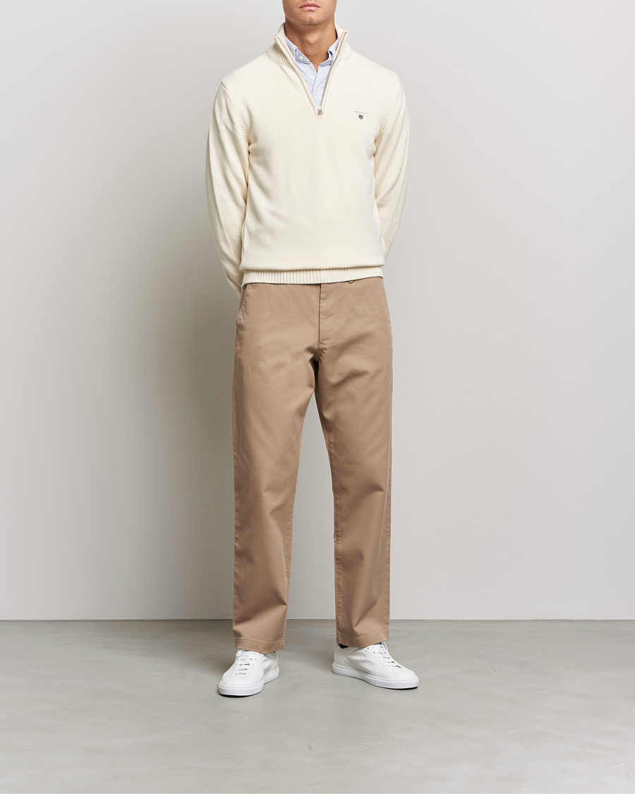 Mies | Puserot | GANT | Cotton Half Zip Cream