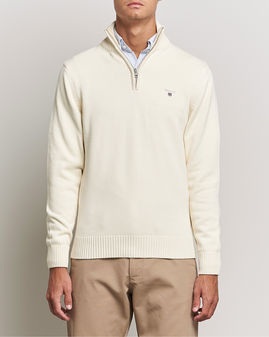 Mies | Puserot | GANT | Cotton Half Zip Cream