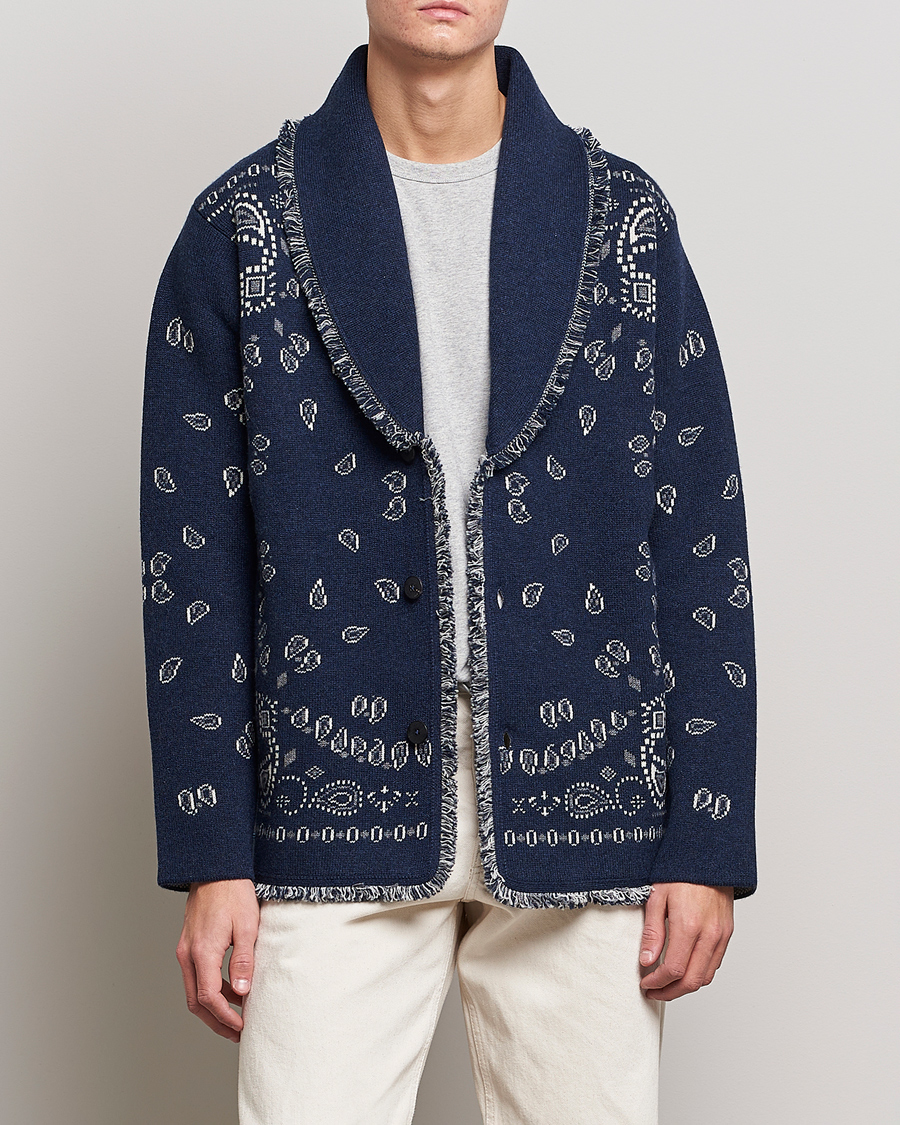 Mies | Puserot | Alanui | Icon Cashmere Jacquard Cardigan Navy