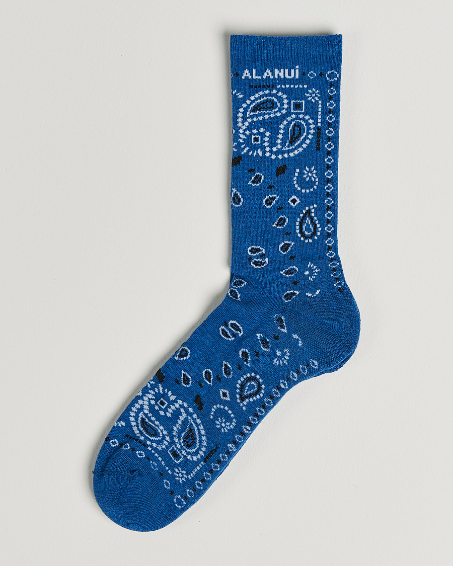 Mies | Alusvaatteet | Alanui | Bandana Printed Socks Cobalt Blue