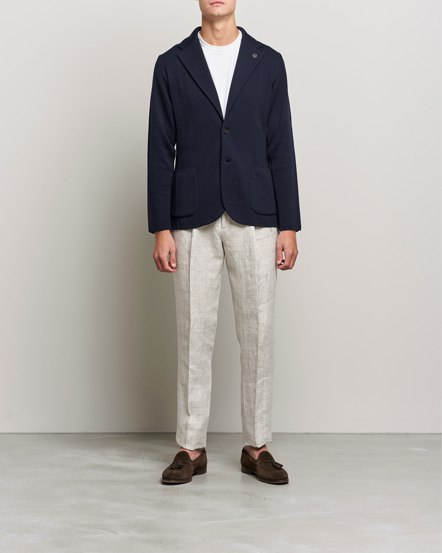 Mies | Pikkutakit | Lardini | Knitted Wool Blazer Navy