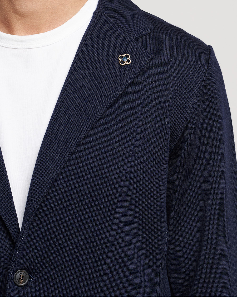 Mies | Pikkutakit | Lardini | Knitted Wool Blazer Navy
