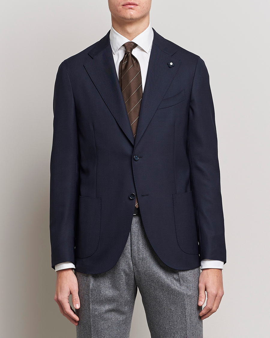 Mies |  | Lardini | Patch Pocket Wool Blazer Navy