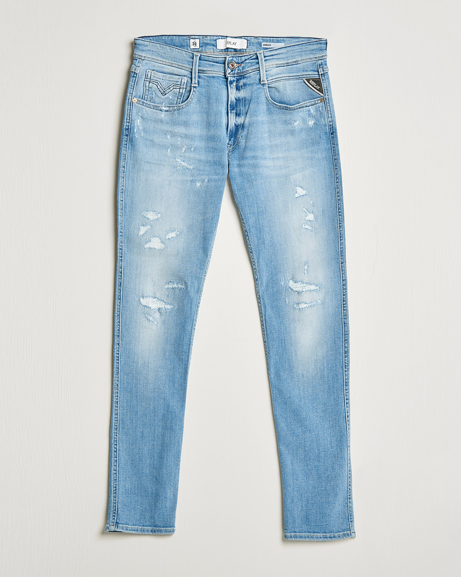 Mies | Farkut | Replay | Anbass 20 Years Wash Jeans Light Blue